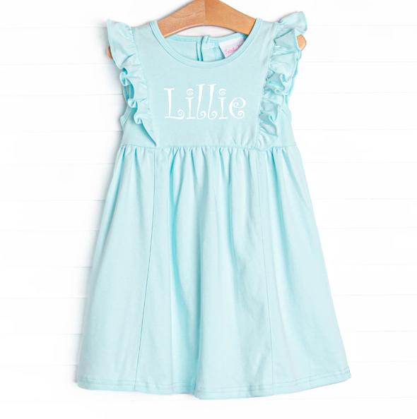 Lillie Flutter Pima Dress, Mint