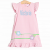 Very Sweet Vines Applique Dress, Pink