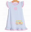 Wheels on the Bus Applique Dress, Blue