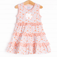 Dotted Dahlia Twirl Dress, Orange