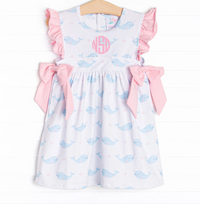 Nellie Narwhal Side Tie Dress, Blue