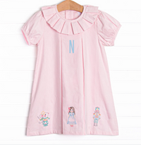 Night at the Nutcracker Embroidered Dress, Pink
