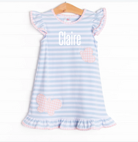 Float and Fly Applique Dress, Blue