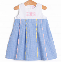 Pleated Party Dress, Blue