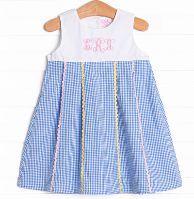 Pleated Party Dress, Blue