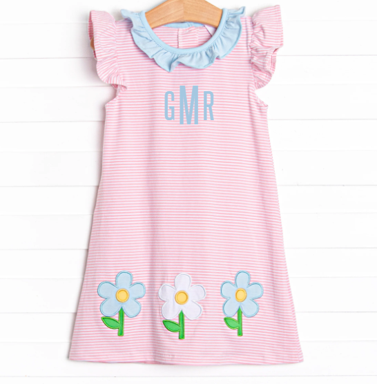 Growing Up Gal Applique Dress, Pink