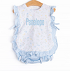 Penelope Petals Diaper Set, Blue