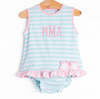 Mint to Be A Wildflower Applique Diaper Set, Mint Stripe