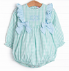 Garden Mint Gingham Girl Bubble, Green