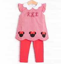 Dream Come True Applique Legging Set, Red