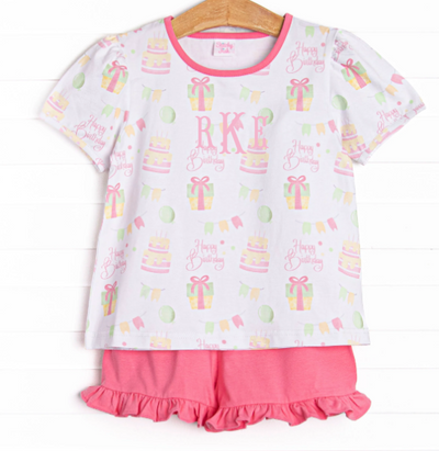 Birthday Bash Short Set, Pink