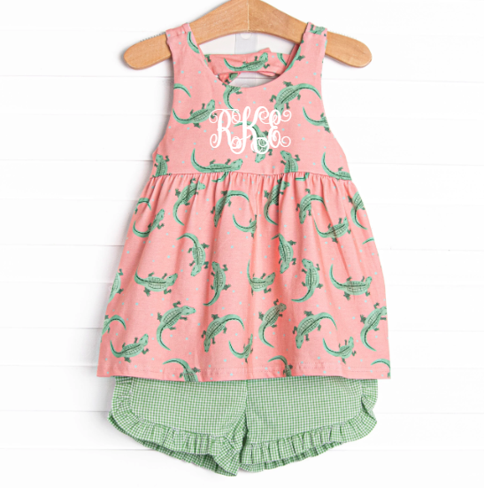 Everglade Gators Ruffle Short Set, Coral