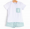 Alex Short Set, Mint Gingham