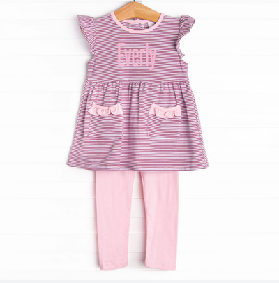 Everly Legging Set, Purple Stripe