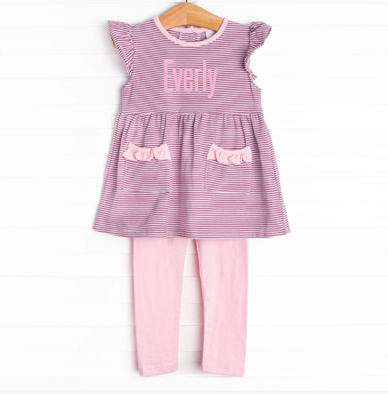 Everly Legging Set, Purple Stripe