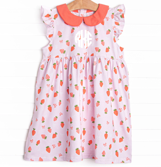 Berry Bow Dress, Pink
