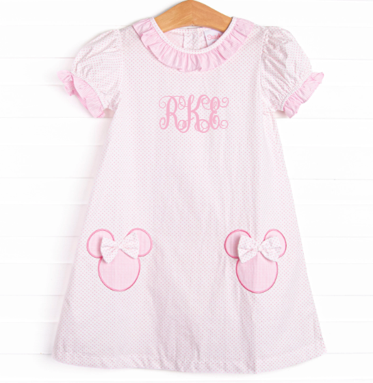 Minnie Memories Applique Dress, Pink