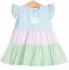 Coral Reef Color Block Dress, Green