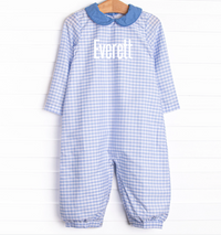Everett Long Romper, Blue