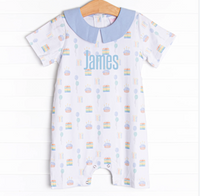 You're Invited Short Romper, Blue