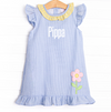 Sprout Up Spring Applique Dress, Blue