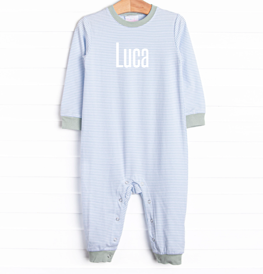 Luca Romper Light Blue Stripe
