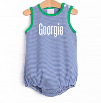 Georgie Bubble, Green and Royal Blue Stripe
