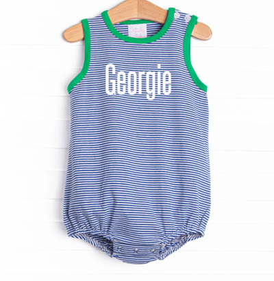 Georgie Bubble, Green and Royal Blue Stripe