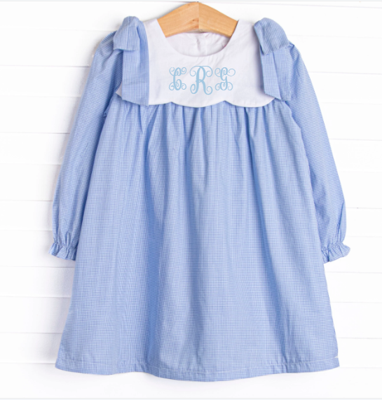 Southern Scallops Dress, Blue Stitchy Fish Southern Scallops Dress, Blue Stitchy Fish