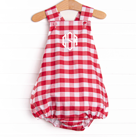 Checkerboard Charm Sunsuit, Red