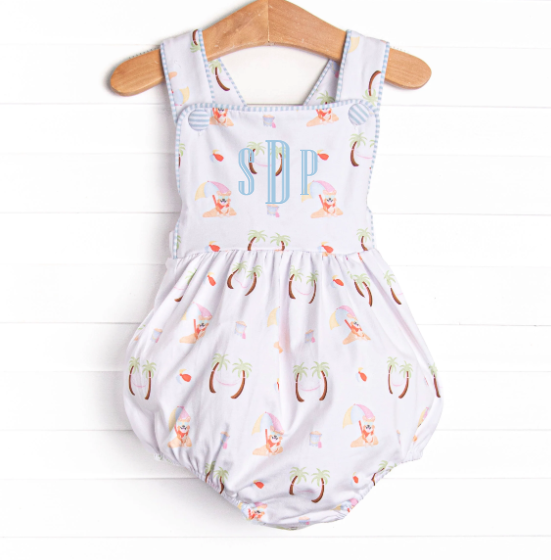 Corgi on the Coast Sunsuit, Blue