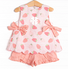 Pineberry Picnic Ruffle Short Set, Pink