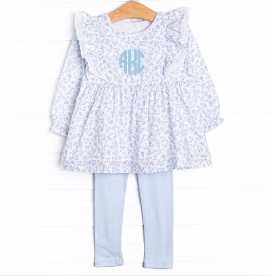 Blue Willow Legging Set, Blue