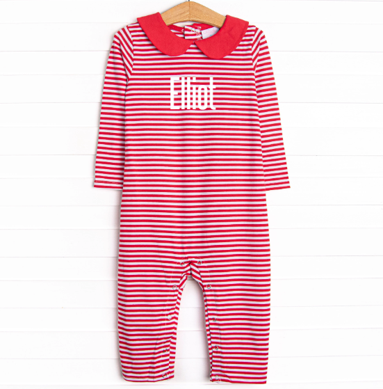 Elliot Romper, Red Stripe