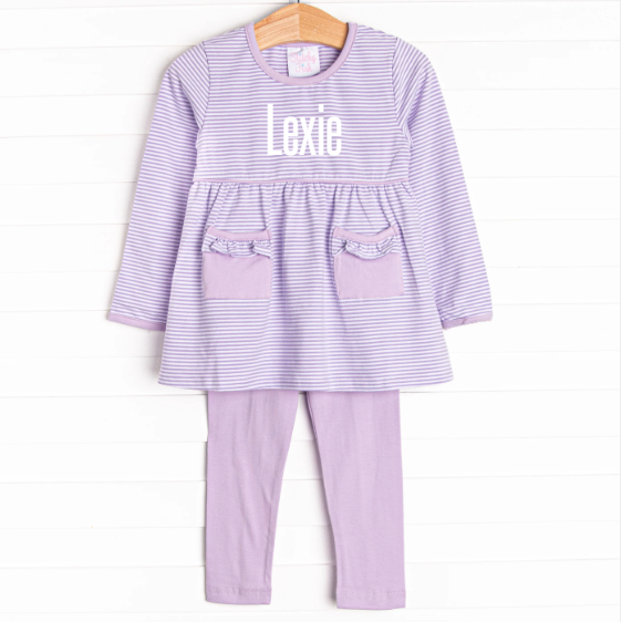 Lexie Legging Set, Purple Stripe