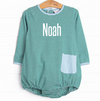 Noah Long Sleeve Pocket Bubble, Forest Green Stripe