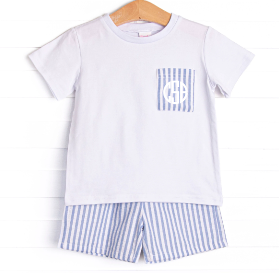 Pacific Blue Paradise Short Set, Blue