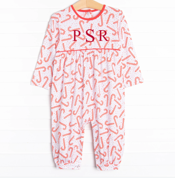 Peppermint Party Romper, Red