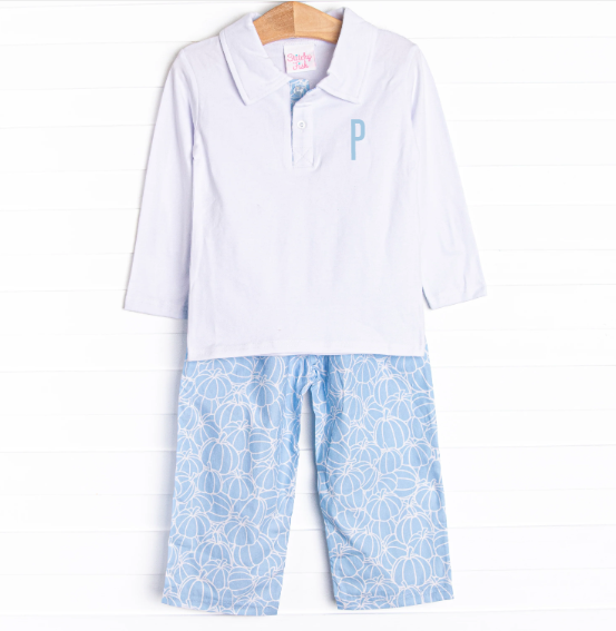 Proper Pumpkins Pant Set, Blue