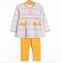 Sunset Stripes Legging Set, Yellow