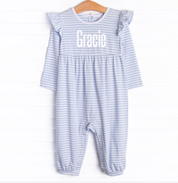 Gracie Romper, Blue Stripe