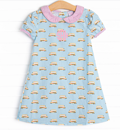 School Time Pickup Dress, Blue