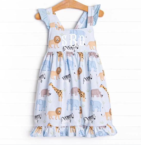 Girl's Safari Summer Dress in Blue size 8 Girl's Safari Summer Dress in Blue size 8