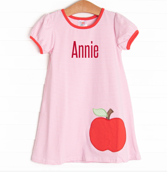 Sweet to the Core Applique Dress, Pink