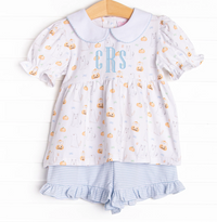 Costume Contest Ruffle Short Set, Blue