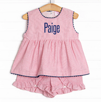 Proudly Patriotic Ruffle Short Set, Red
