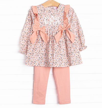 Berries and Bows Legging Set, Pink