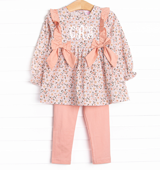 Berries and Bows Legging Set, Pink