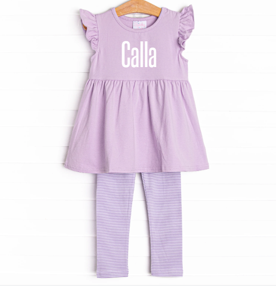 Calla Legging Set, Purple Stripe