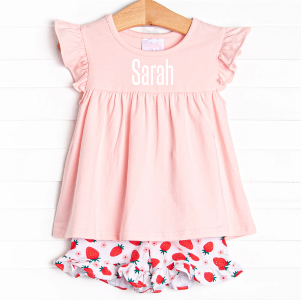 Strawberry Dreams Short Set, Pink